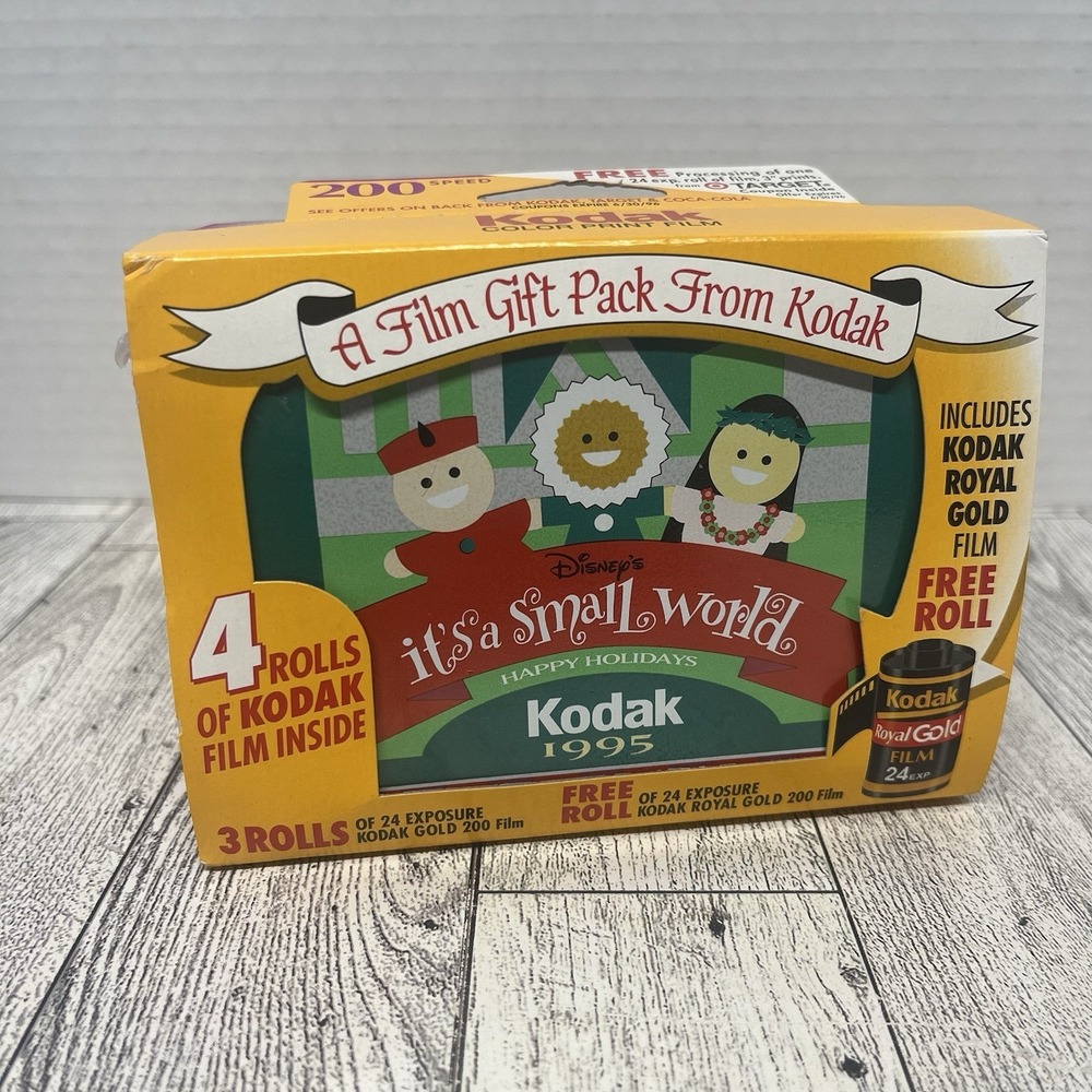 Vintage 1995 Kodak Disney It's A Small World 35mm Film Gift Pack Sealed Tin Exp